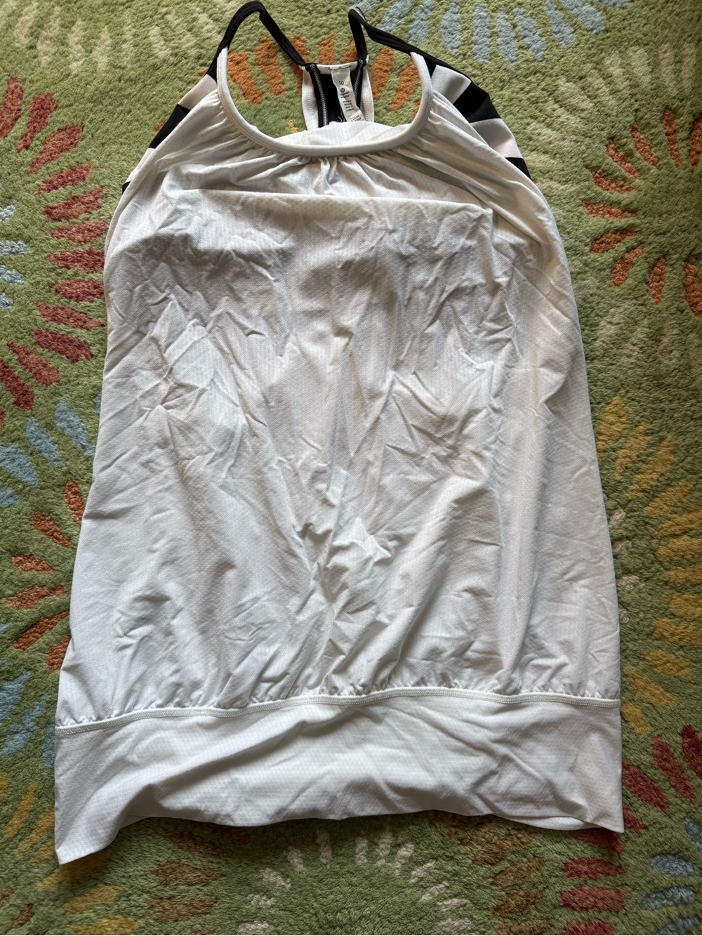 lululemon athletica White Tank with Black Strap Detailing